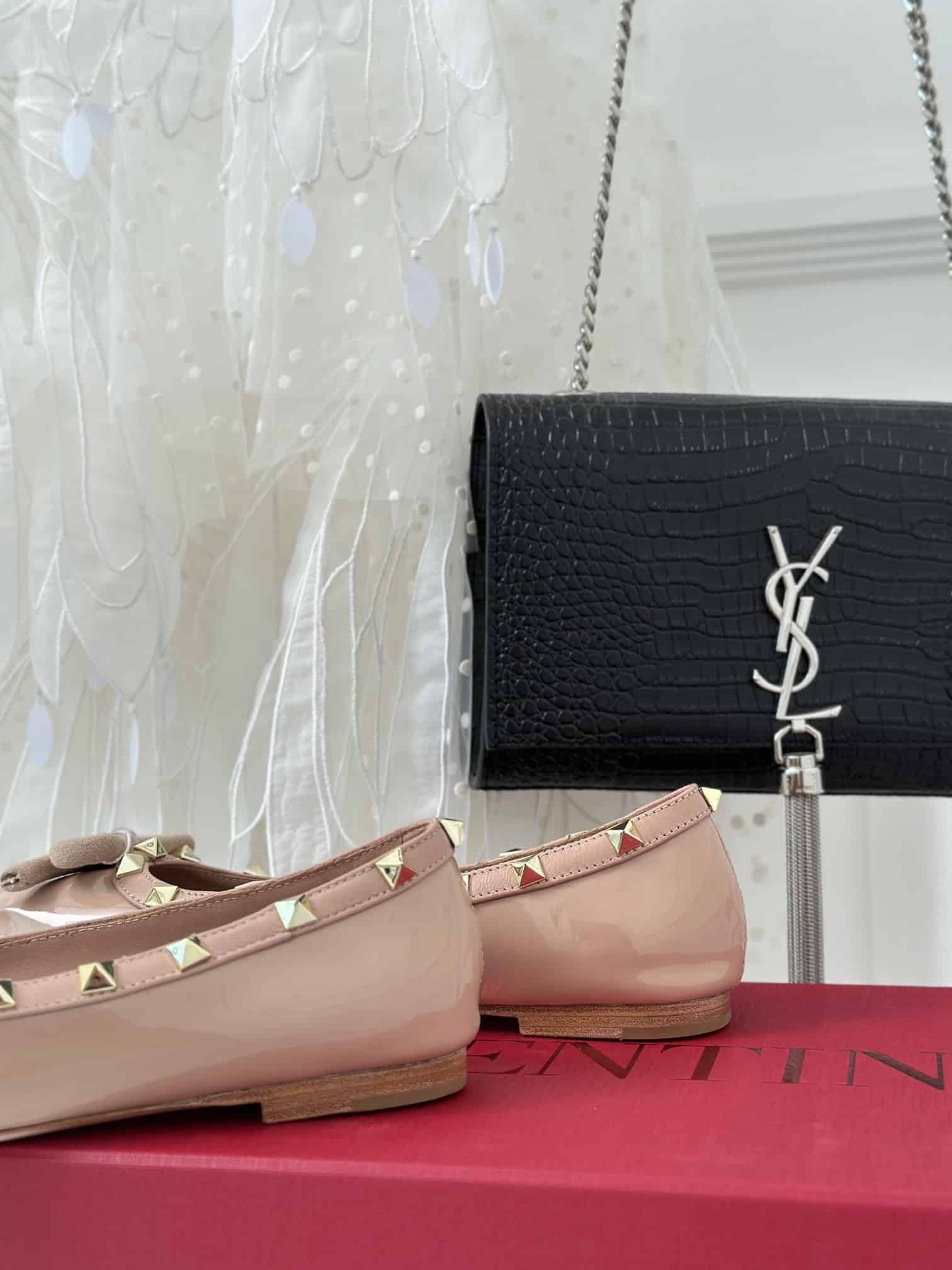 Valentino Garavani Rockstud Patent Leather Ballerina Rose Cannelle 3W2S0Hq5Vnw Gf9