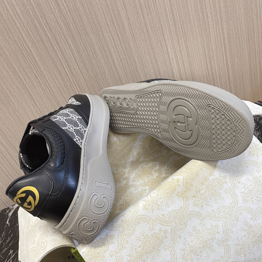 Gucci Men’S Gg Trainer Supreme Canvas Black ?669582 Aacod 1072