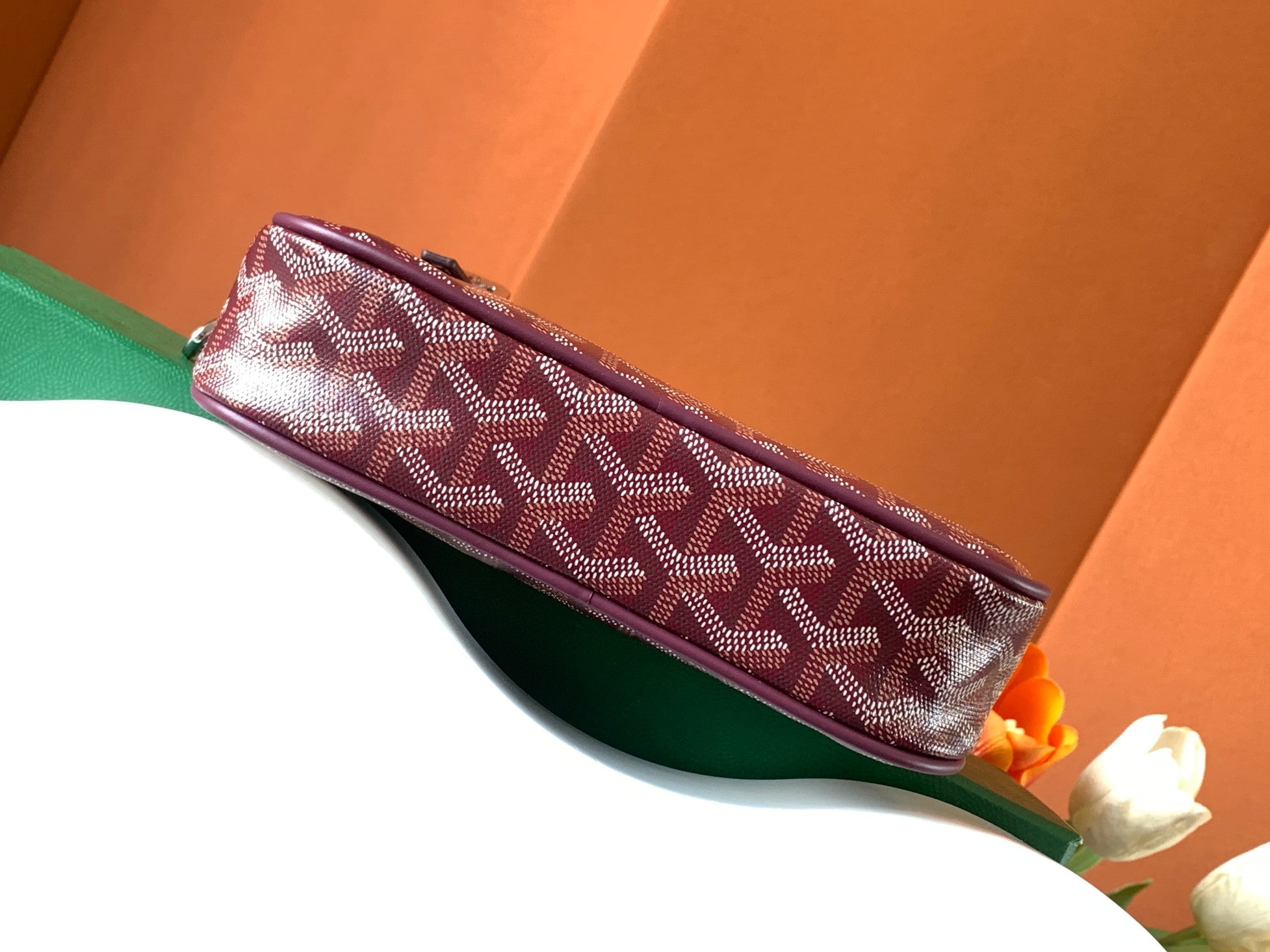 Goyard Yona Bag Coated MM 21Cm Burgundy Canvas