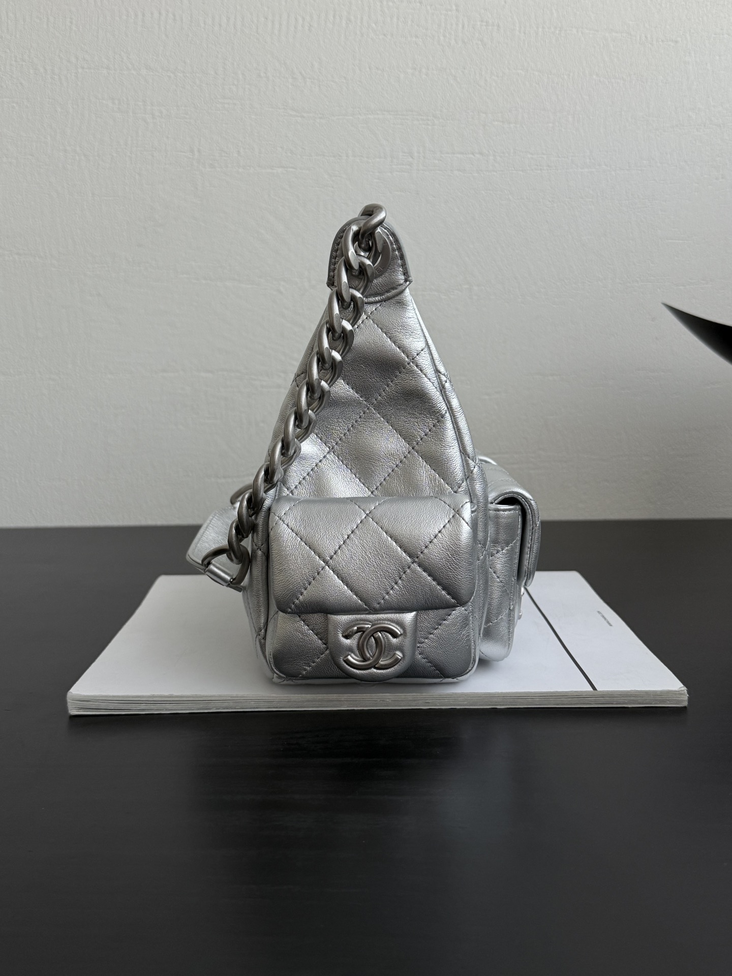 Chanel 25C Hobo Bag Silver Spring/Summer 2025 Collection 32cm/12.2cm