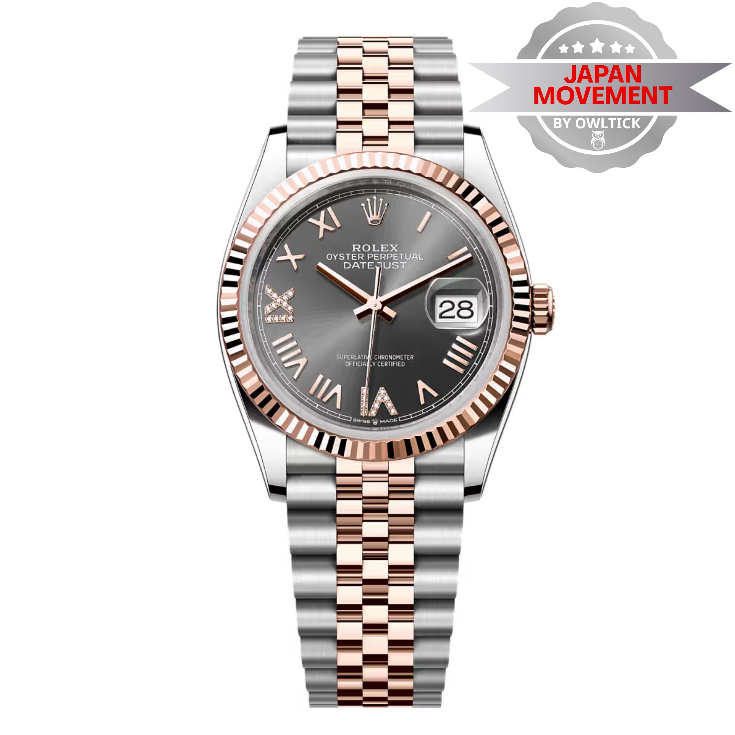 [Superclone] Rolex Datejust 36mm Slate Dial Fluted Jubilee 126231