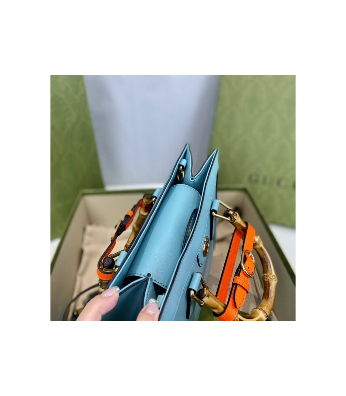 Gucci Diana Small Tote Bag Light Blue