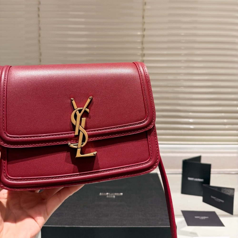Saint Laurent Solferino Medium Satchel In Box Leather Lining Red 23Cm