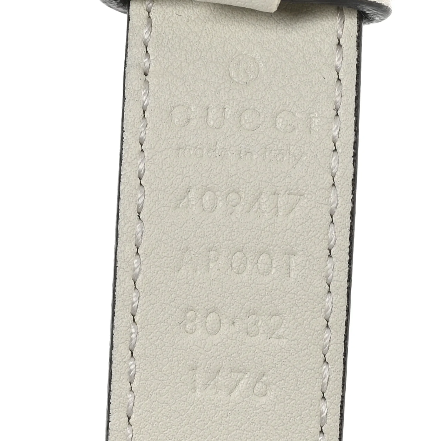 Calfskin Double G 20mm Belt 80 32 Mystic White