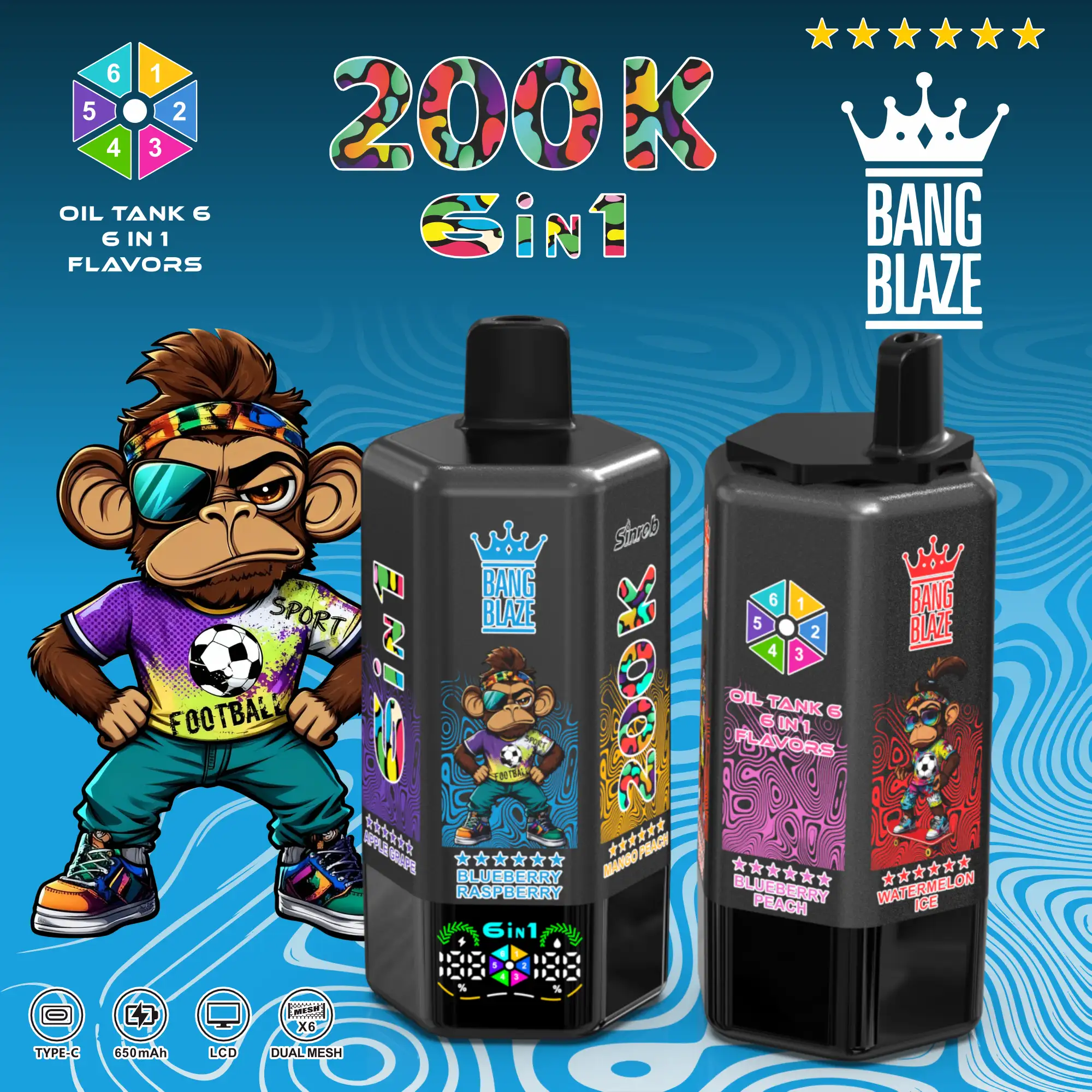 Bang Blaze 200K 6-in-1 Disposable Vape