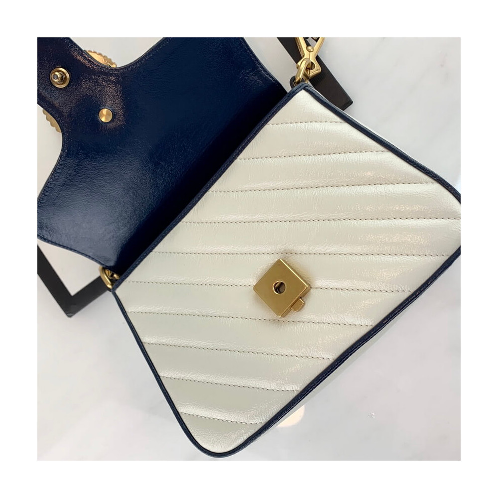 Gucci GG Marmont Mini Top Handle Bag White