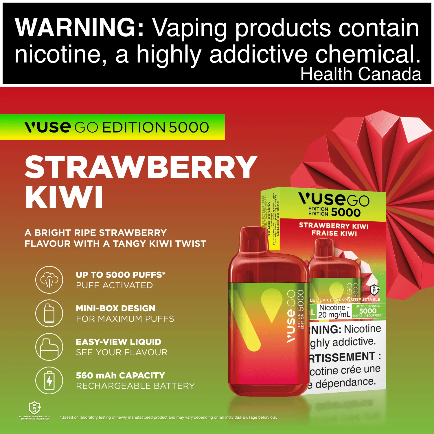 Vuse GO 5000 - Strawberry Kiwi