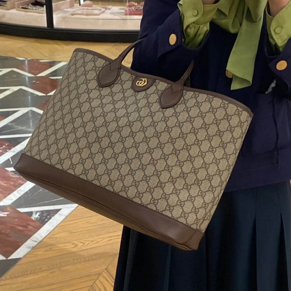 Gucci Ophidia GG Supreme Shoulder Tote Beige/Ebony 38.5cm/15.2in