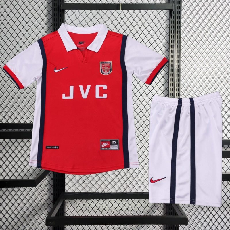 Retro KIDS 1998-99 KIDS Arsenal home Long Sleeve BERGKAMP ADAMS HENRY Football jersey retro