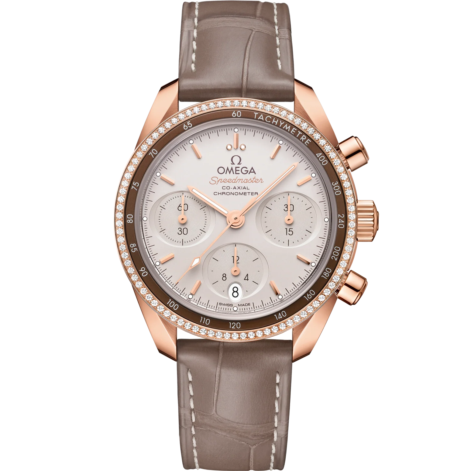 Omega Speedmaster 38 Silver Dial 38mm Sedna™18k Rose Gold Strap 324.63.38.50.02.003