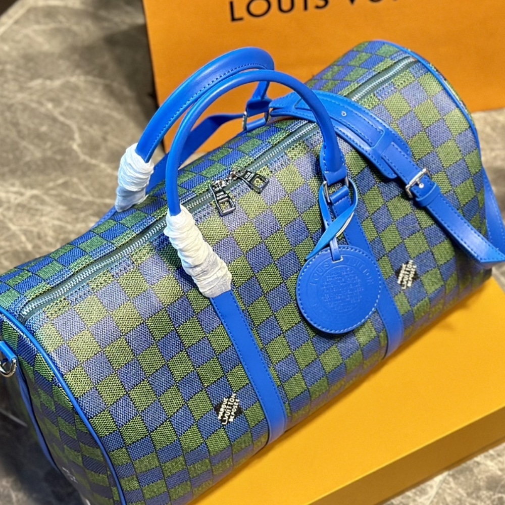 Louis Vuitton Keepall Bandoulière Blue Green 45cm