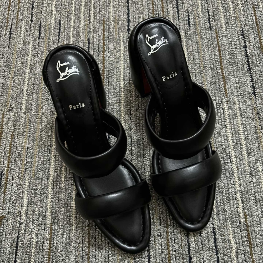 Christian Louboutin Inflama Sab Black Leather Sandal 1230780B439