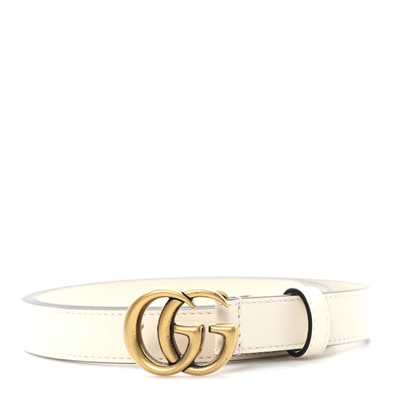 Calfskin Double G 20mm Belt 80 32 Mystic White