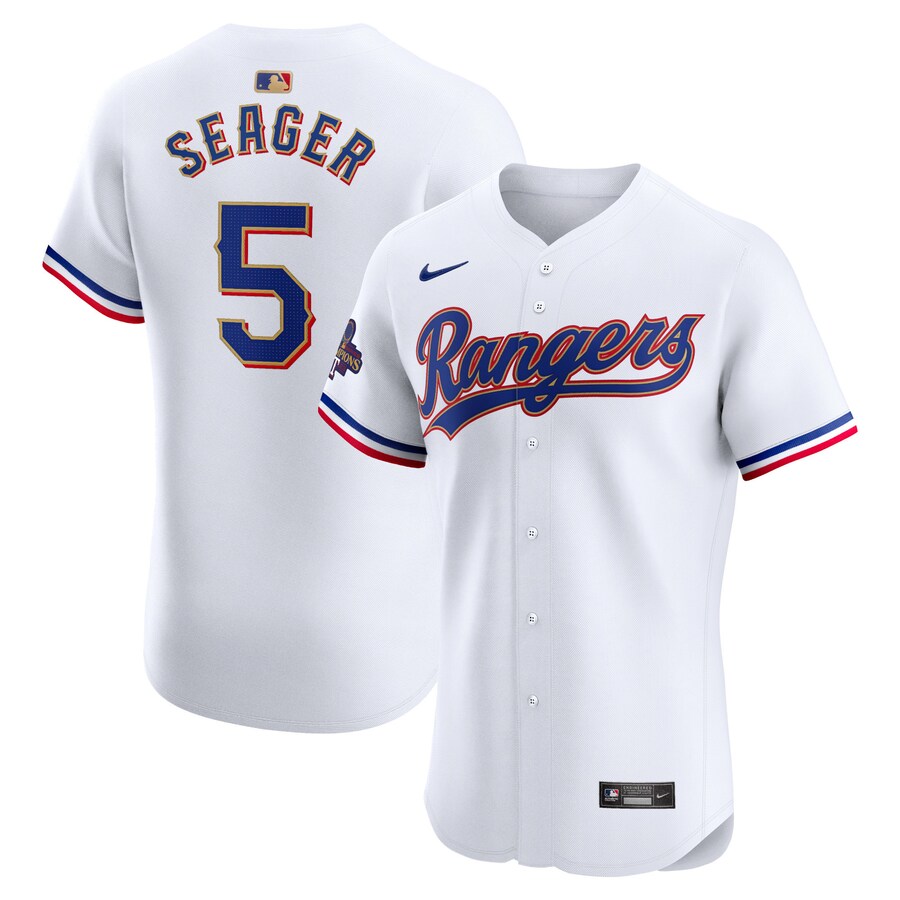 Corey Seager Texas Rangers 2024 Gold Collection Elite Player Jersey  White