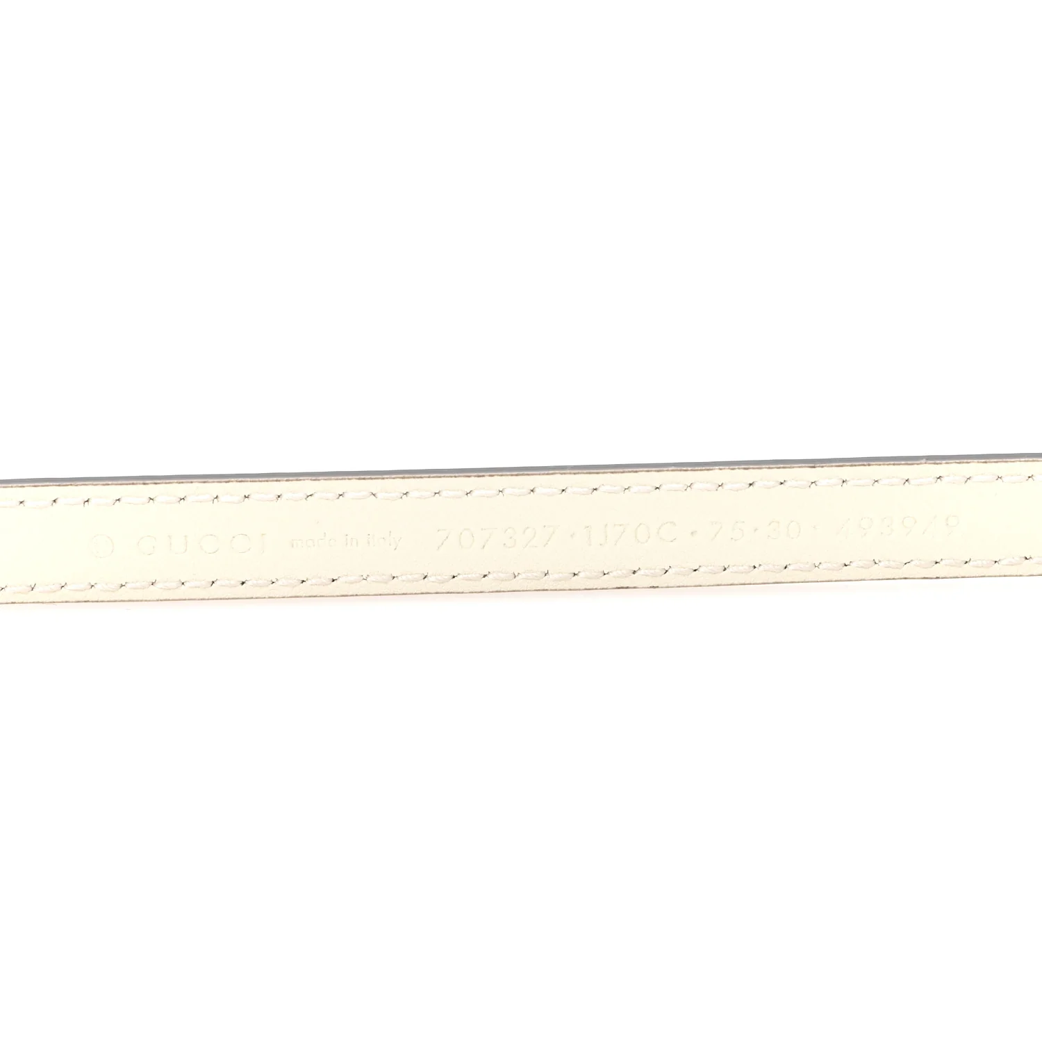 Patent Double G Thin Belt 75 30 Mystic White