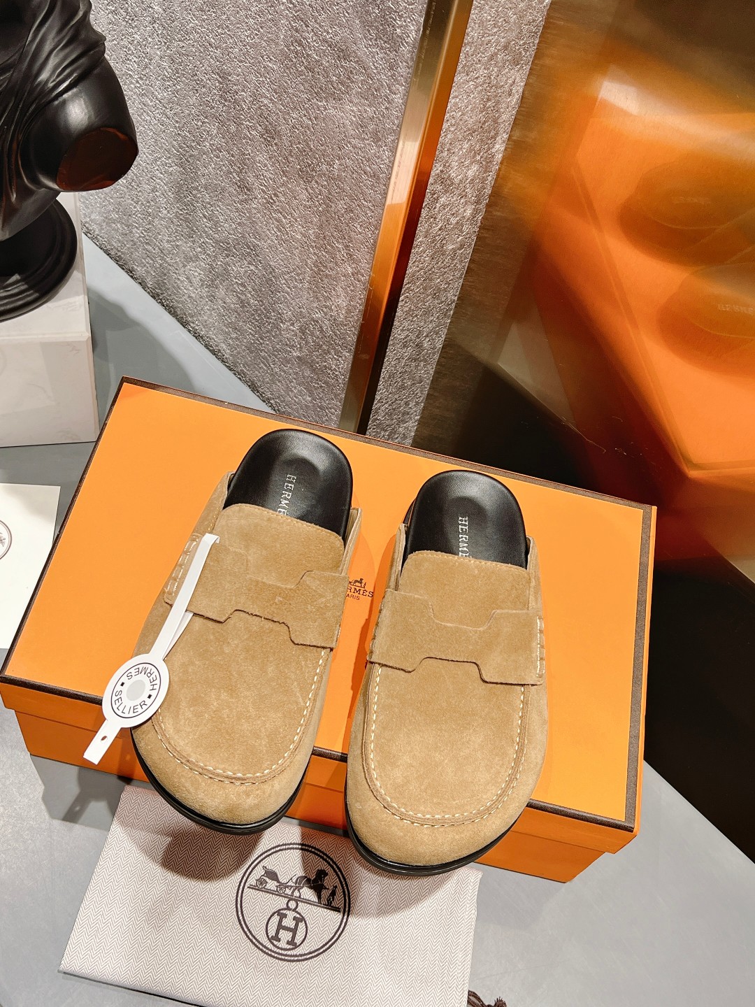 HERMES GO MULE BROWN