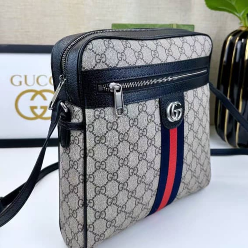 Gucci Ophidia Small Messenger Bag Beige And Blue Gg Supreme 23cm ‎547926 96iwn 4076