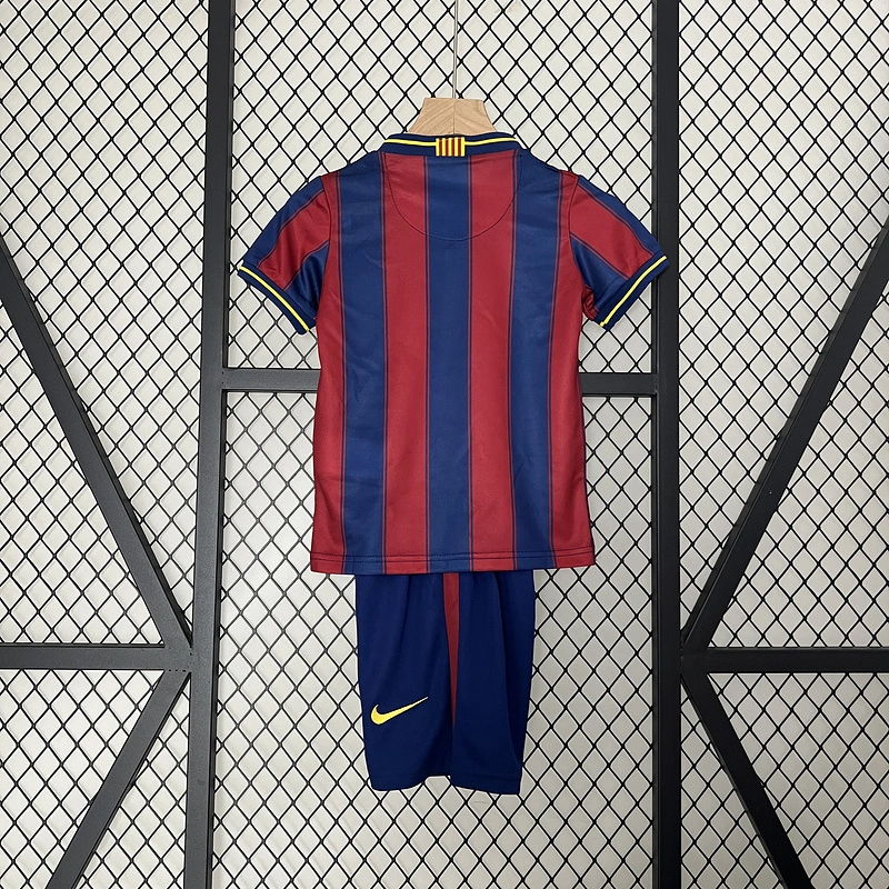 Retro Kids 2009-10 Kids Barcelona Home MESSI PIQUE IBRAHIMOUIC XAVI A.INISTA PUYOL HENRY Football jersey retro