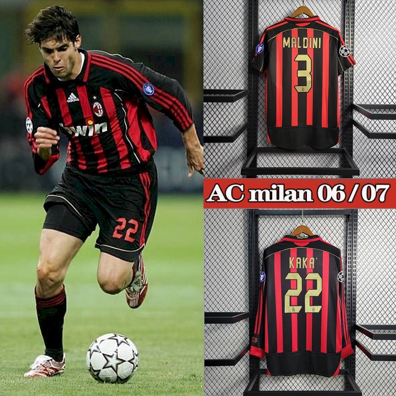 Retro 2006-07 AC Milan home MALDINI KAKA PIRLO  Football jersey retro