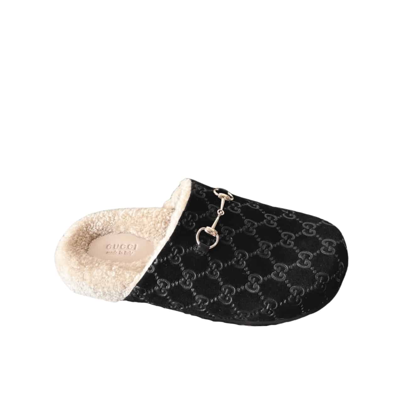 Gucci Women’S Horsebit Mule Gg Suede Black