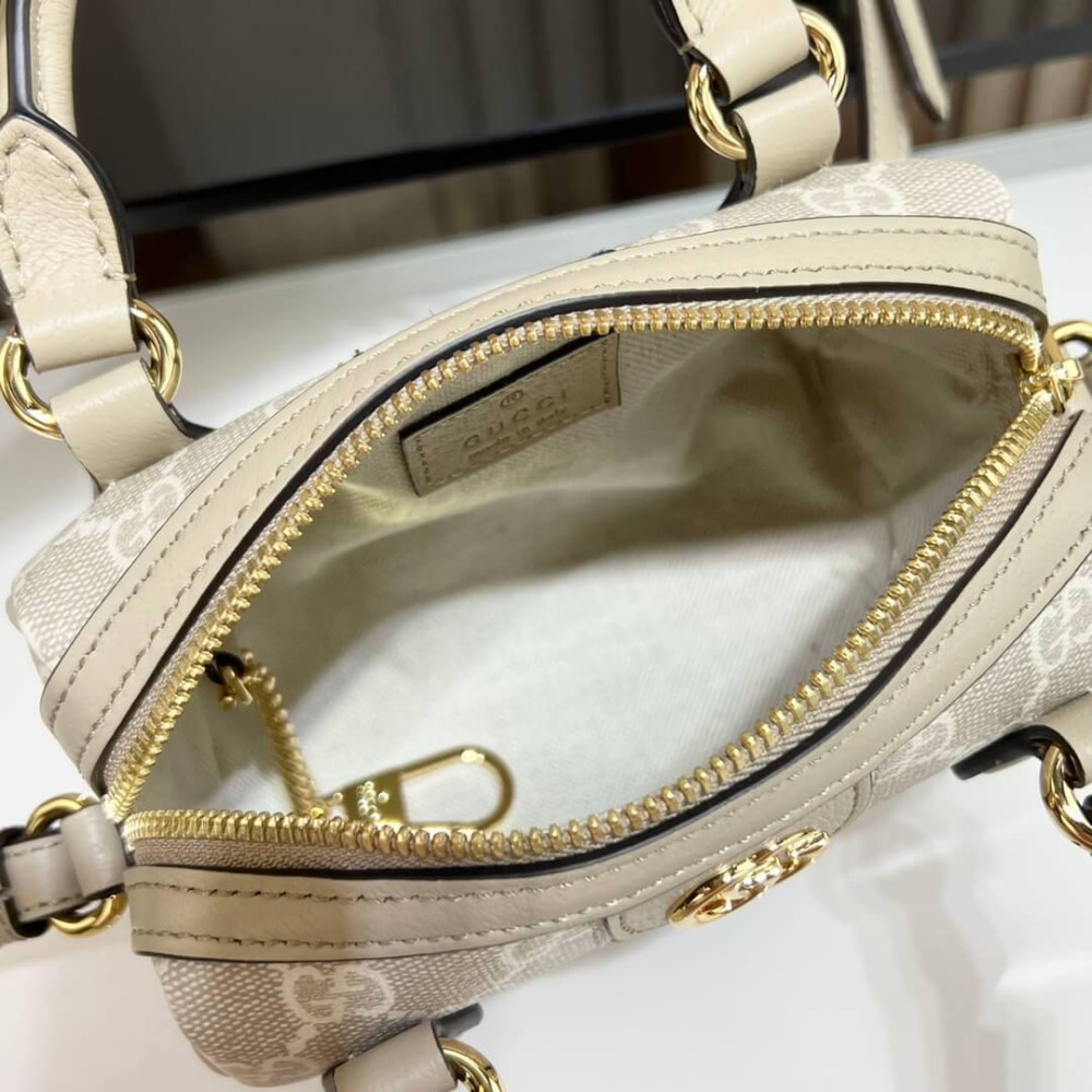 Gucci Ophidia Mini Boston Bag GG Supreme 16.5cm/6.5in
