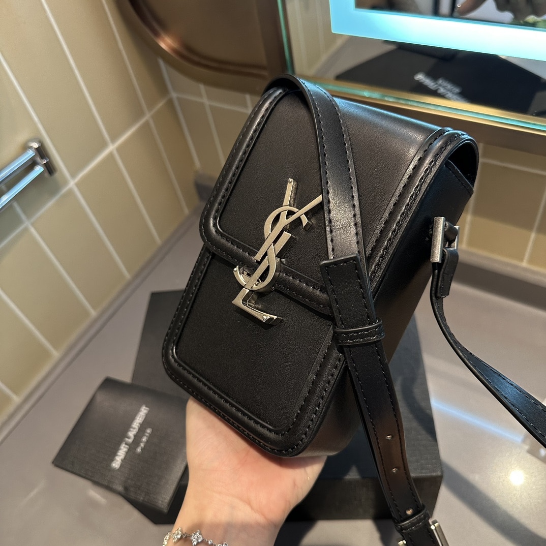 Saint Laurent Solferino Mini Bag In Smooth Leather Black 11Cm