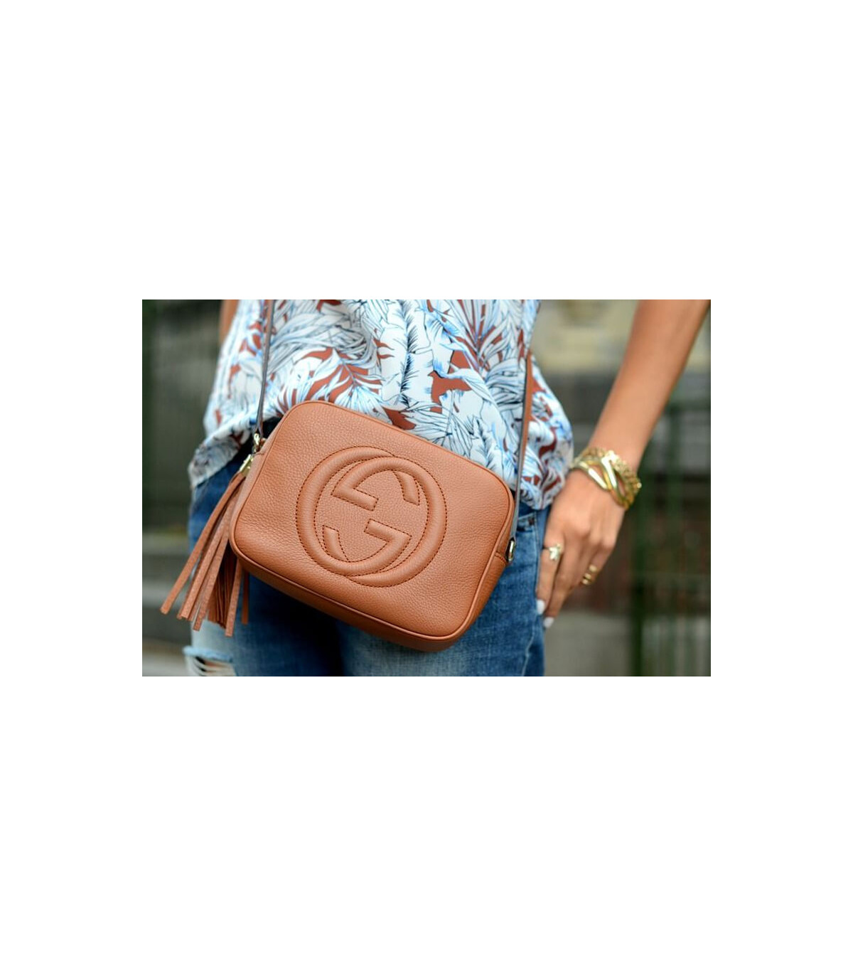 Gucci Soho Small Leather Disco Bag Brown