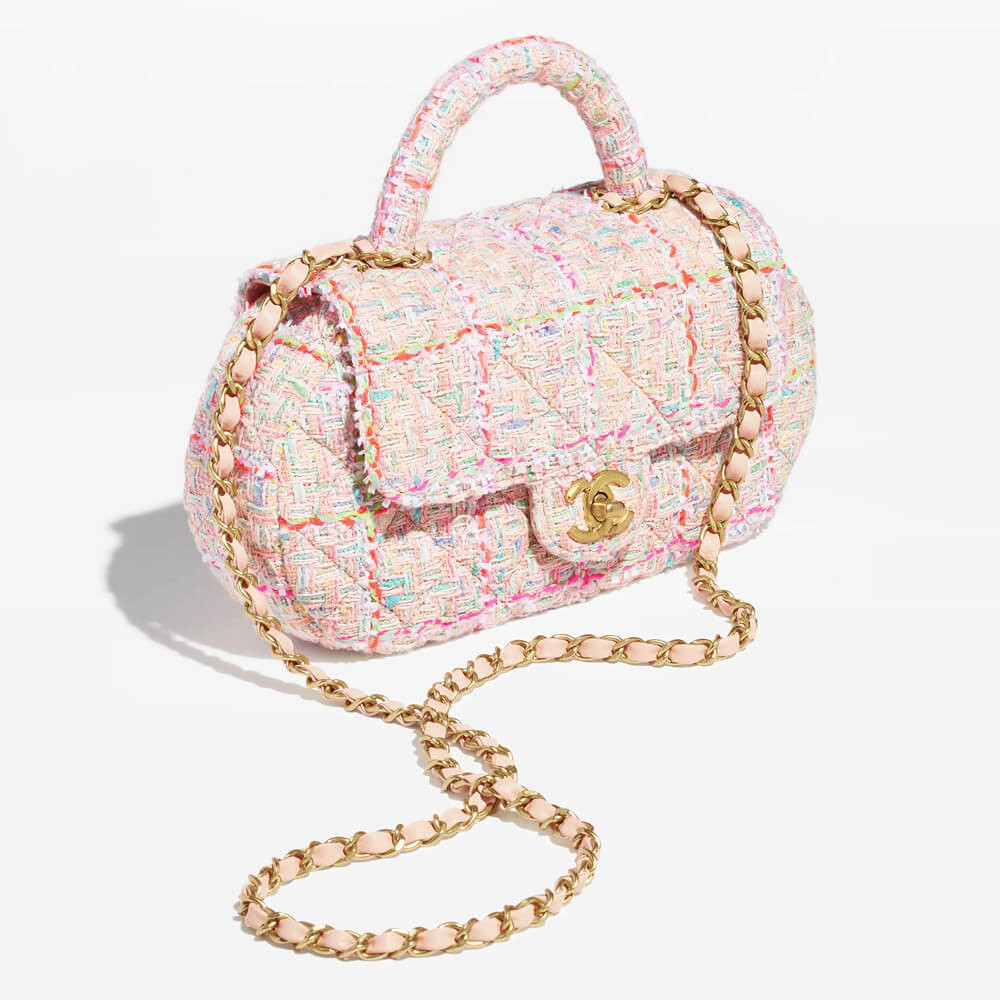 Chanel Multicolor Tweed Bag with Top Handle