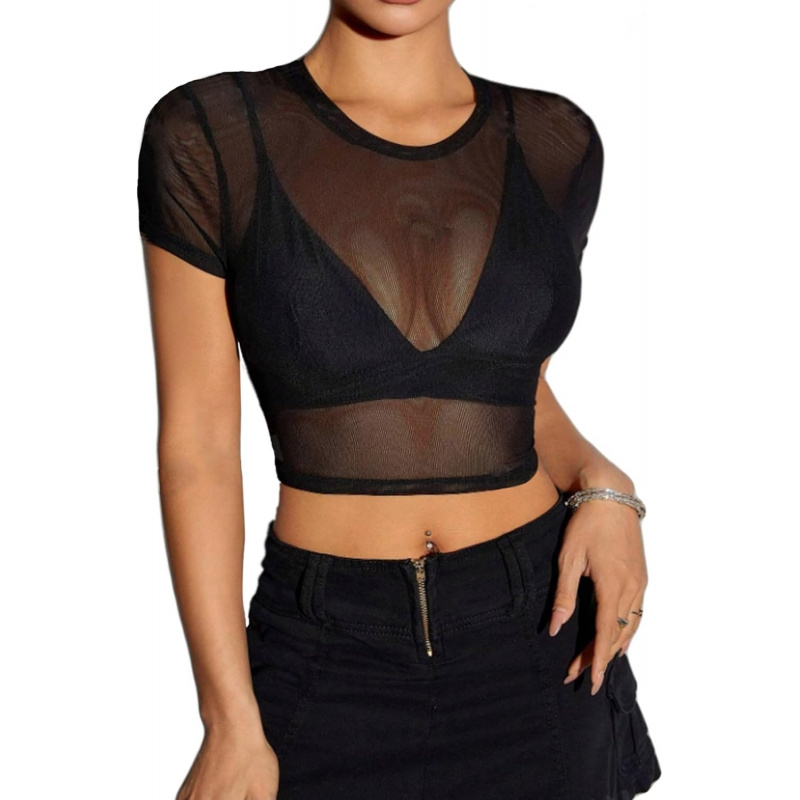 Mesh See Through Tops