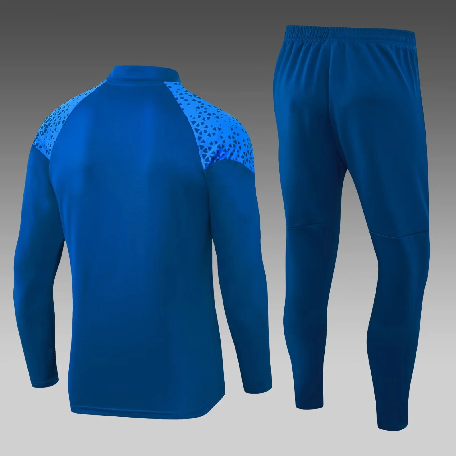 2023/2024 Olympique de Marseille Half-Pull Training Suit Blue Football Jersey Set