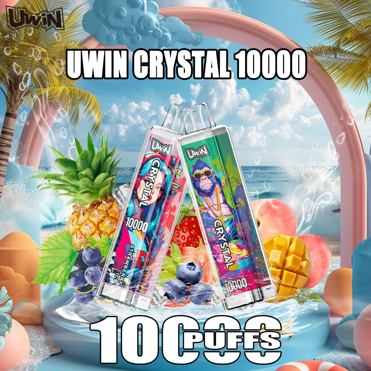 🔥【Hot Sale】Uwin Crystal 10000 10K Puffs Disposable Vape Original Edition