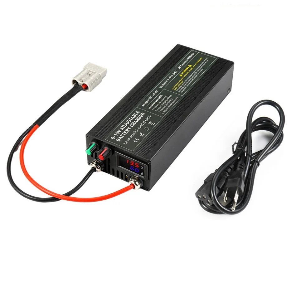 NOEIFEVO Einstellbarer Spannungs und Strombereich 0-15V 1-40A/60A /85A Batterieladegerät , Kompatibel mit 3.7V 6V 12V Lithium, LiFePO4 und Blei-Säure-Batterien