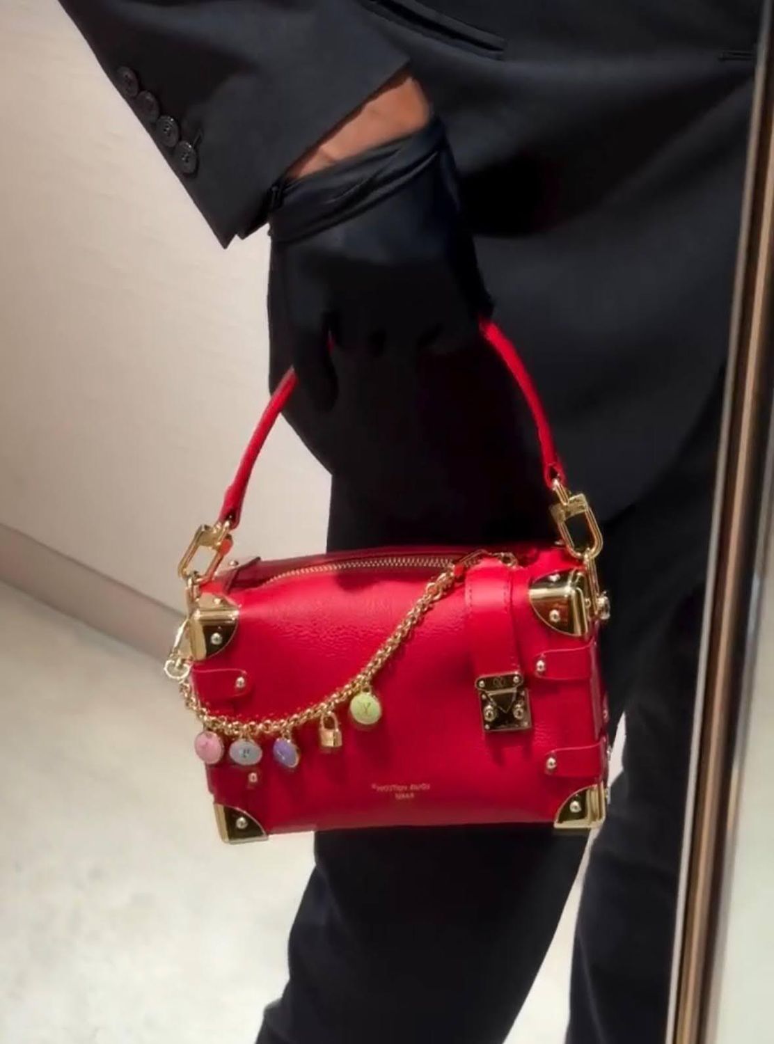 Louis Vuitton PM Side Trunk Bag Sari Red 19cm M28333