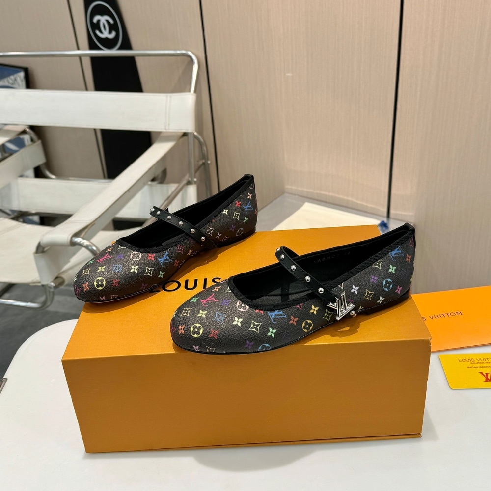 Louis Vuitton X Takashi Murakami Romy Flat Ballerina Black 1agvc3