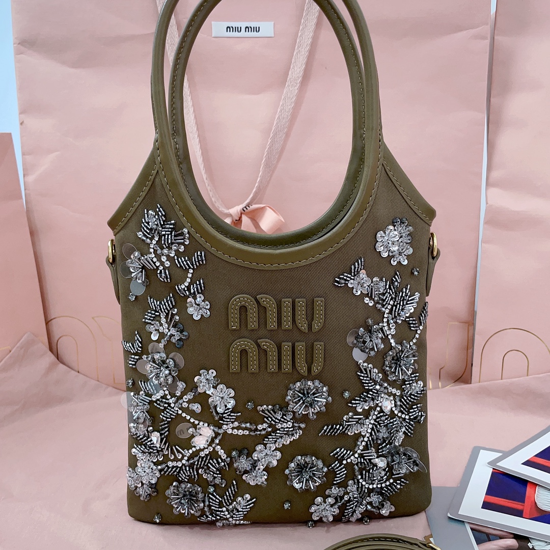 Miu Miu Ivy Embroidered Beaded Bag