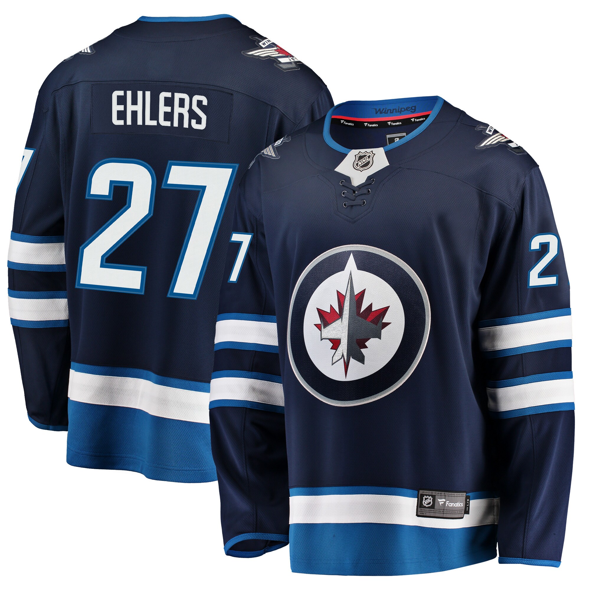 Nikolaj Ehlers Winnipeg Jets Fanatics Breakaway Replica Jersey – Navy