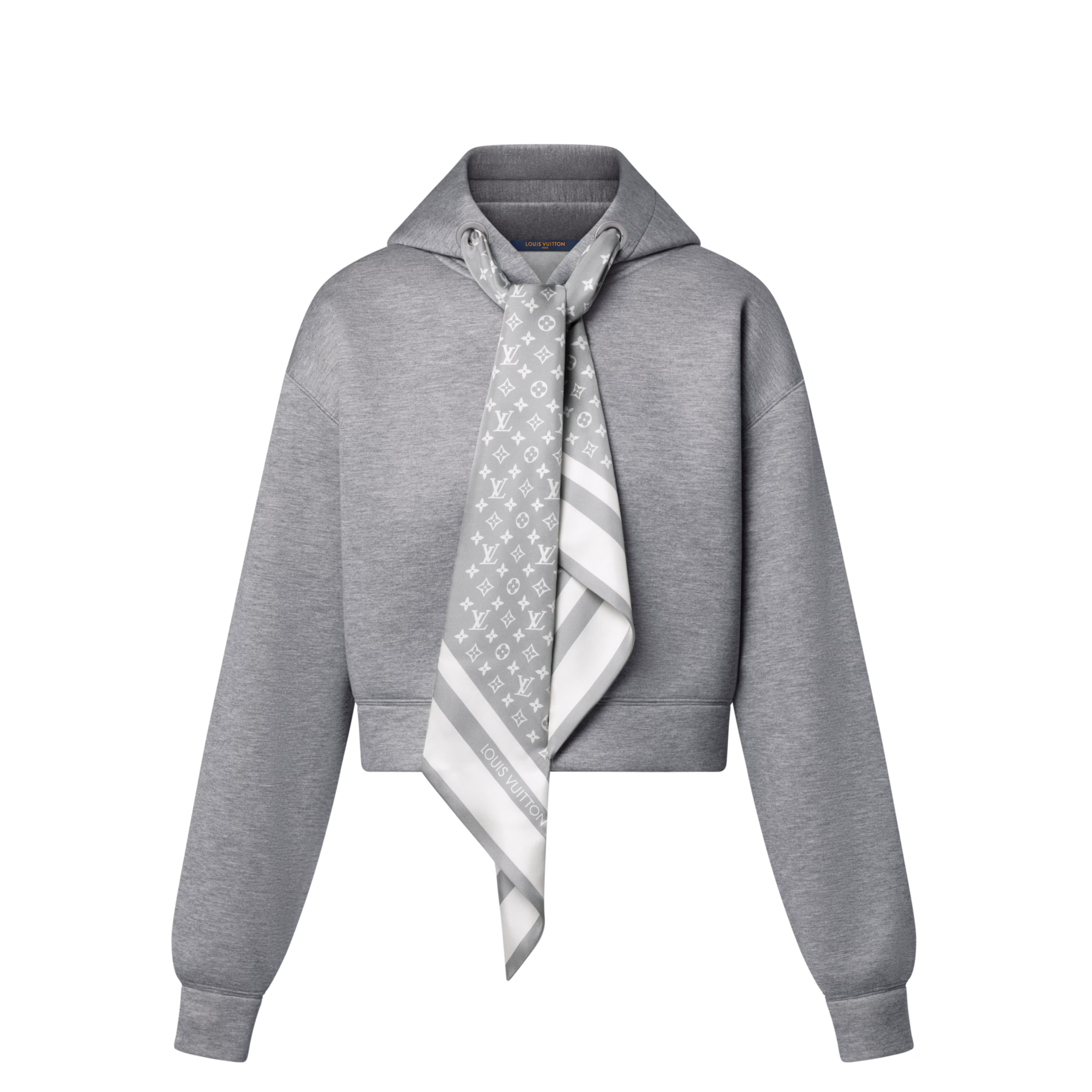 LV Cropped Monogram Scarf Hoodie