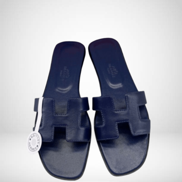 HERMES DARK BLUE ORAN SANDAL
