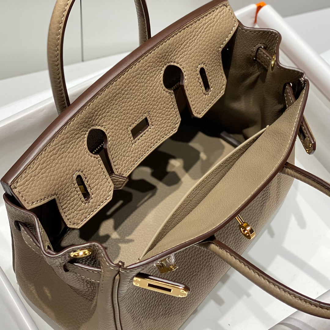 Hermes Birkin 20Cm Gris Tourterelle Togo Leather Gold Hardware