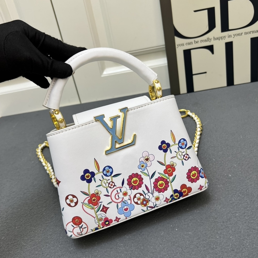 Louis Vuitton X Murakami Capucines East West Mini White 21cm M13246