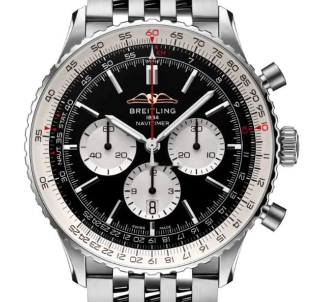 【Breitling AB0137211B1A1 Navitimer B01 Black Dial - Νew
