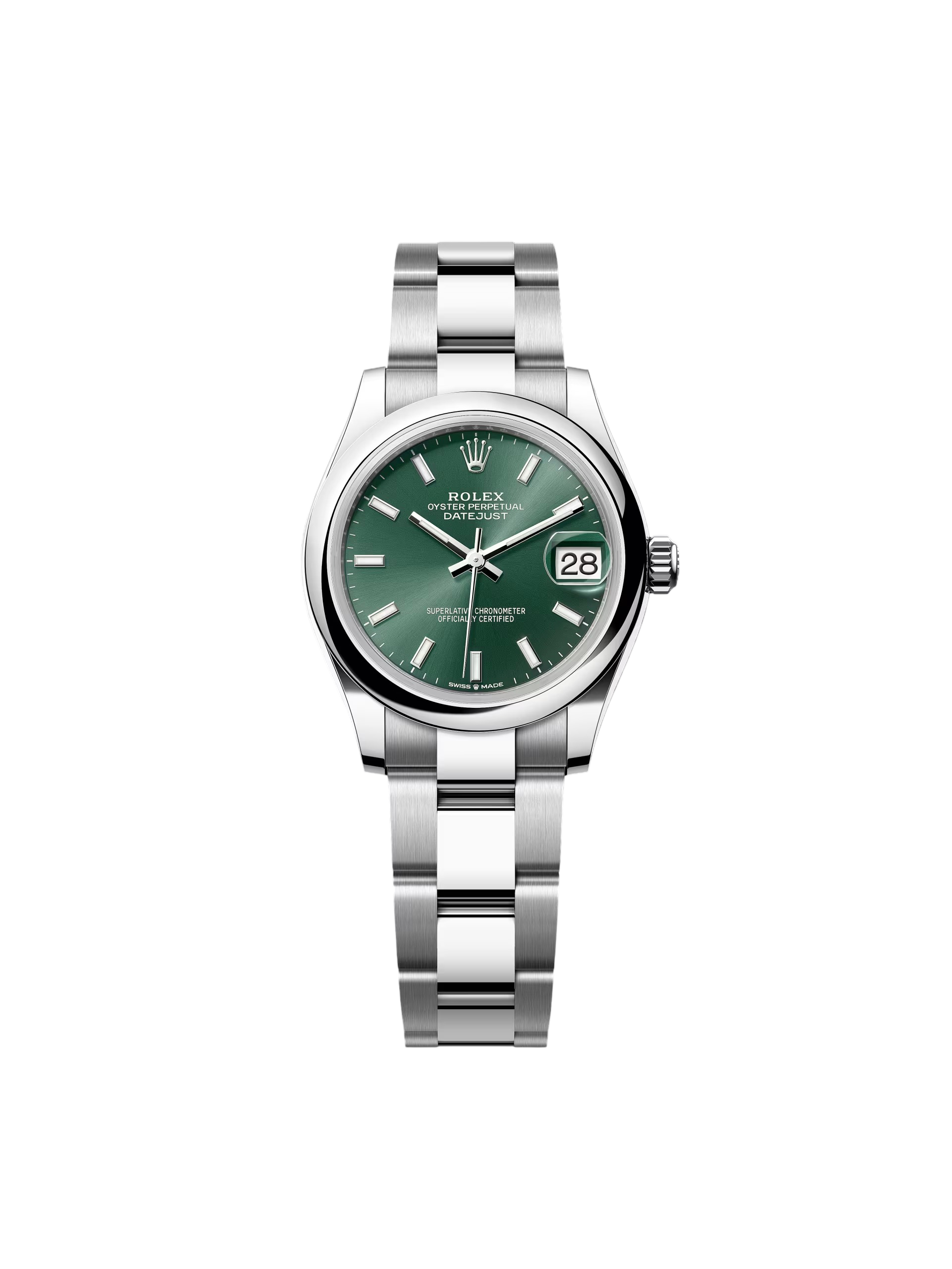 Rolex Datejust m278240-0011/0012 31mm Green Stick Domed Bezel Oyster Oystersteel