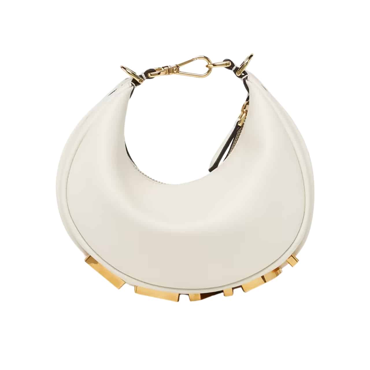 Fendi Fendigraphy Mini Leather Bag White 20Cm