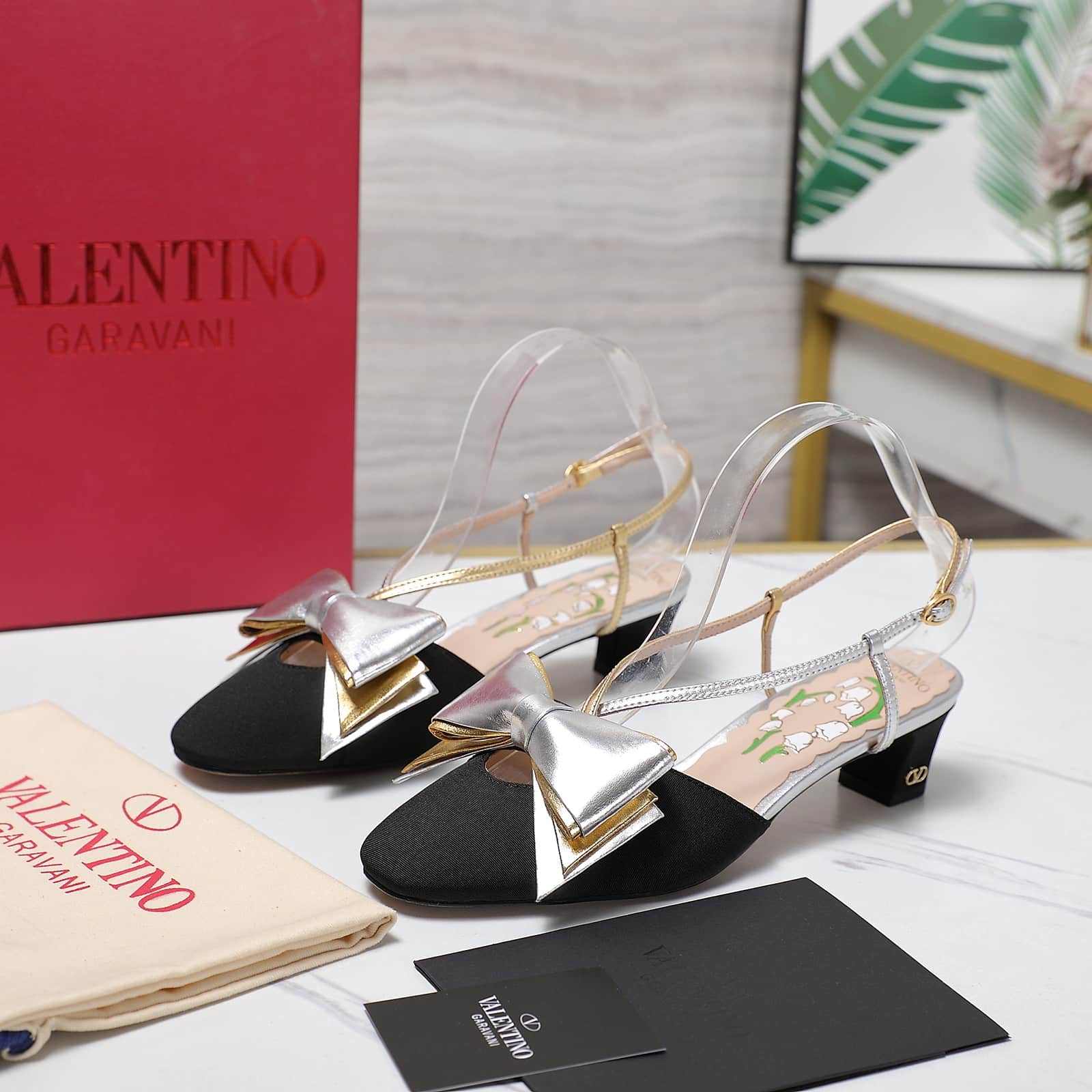 Valentino Bowow Slingback Pumps Black 6w2s0lb6qlj R1v