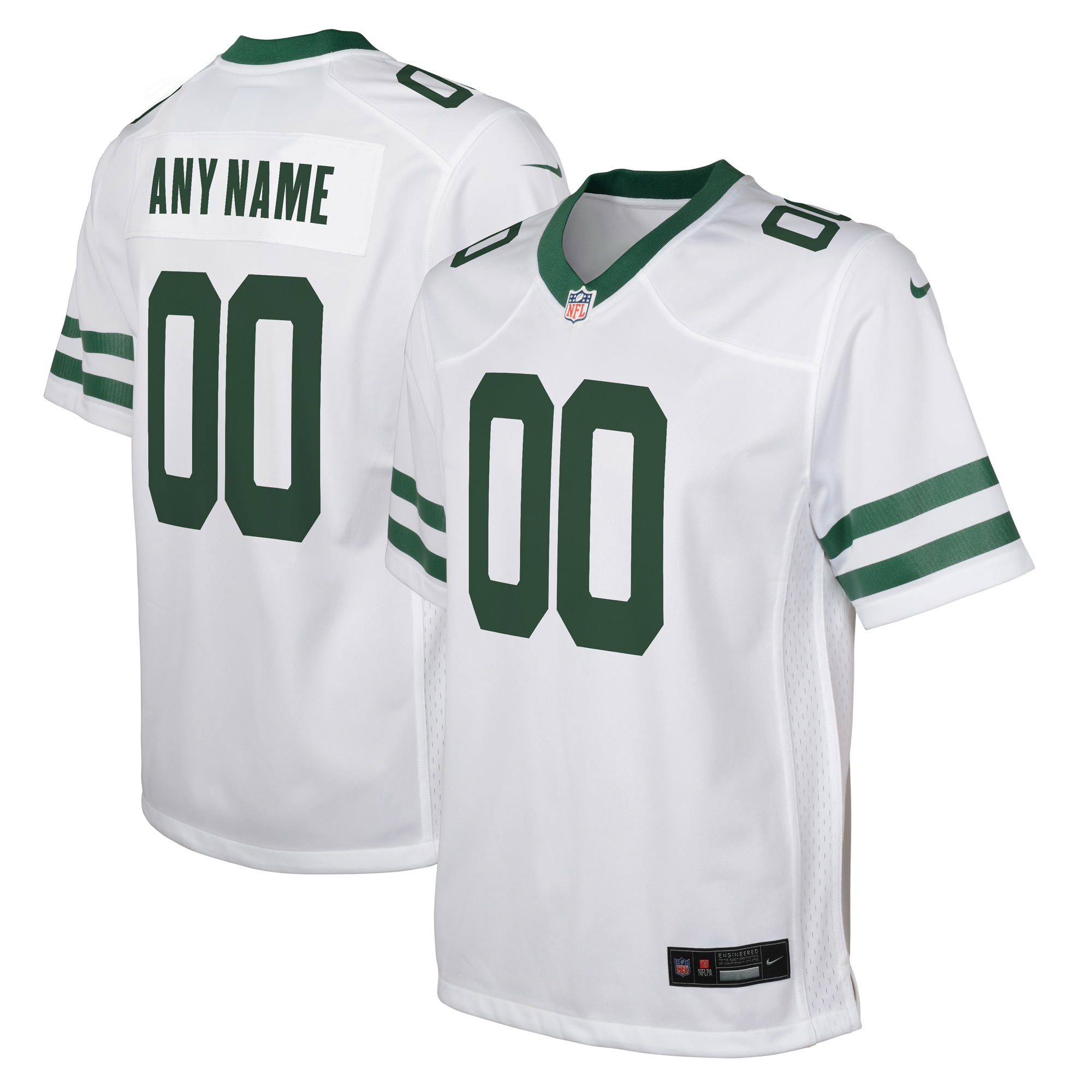 New York Jets Nike Youth Legacy Custom Game Jersey - White