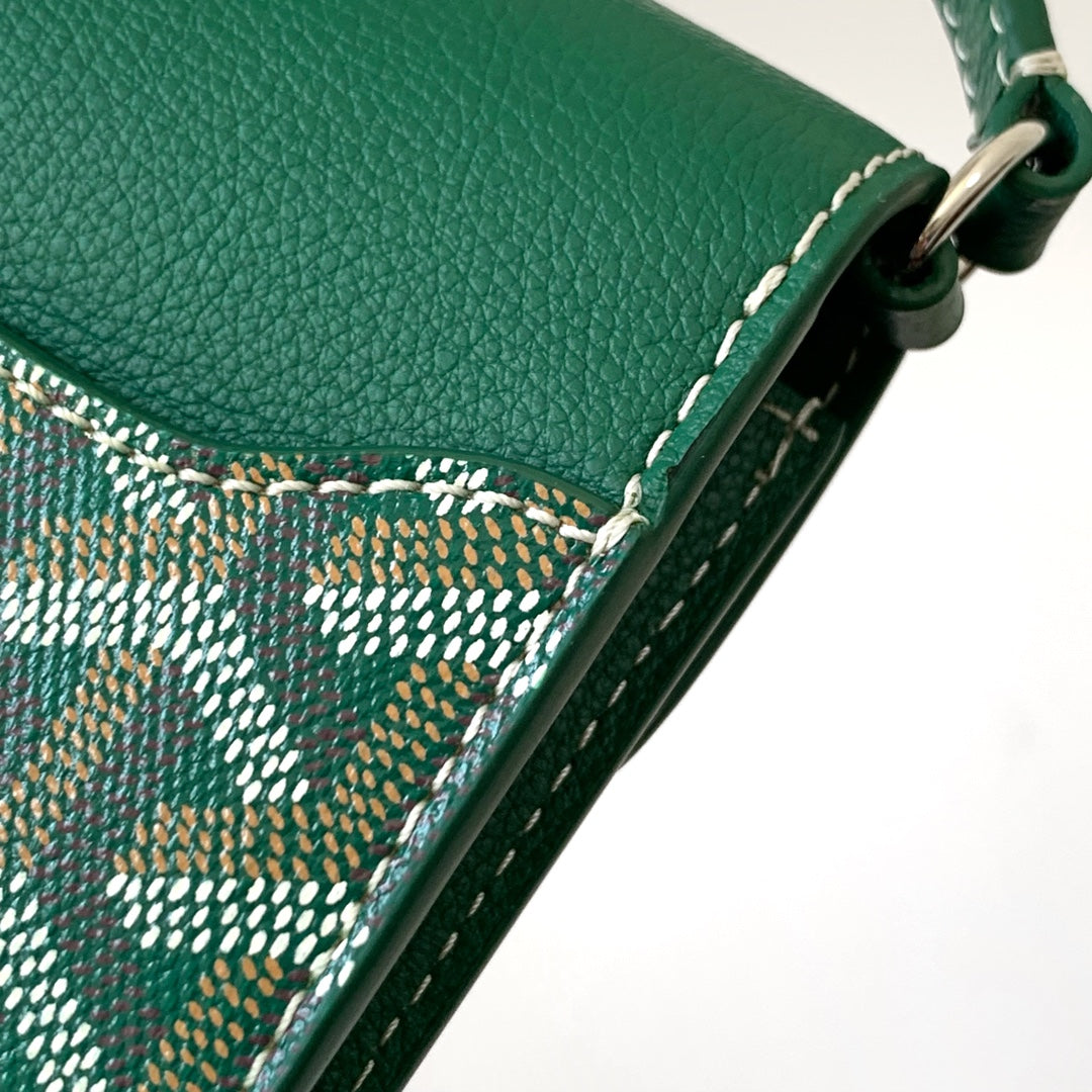 Goyard Chypre Wallet-Pouch 21 Cm Green Goyardine Canvas And Calfskin