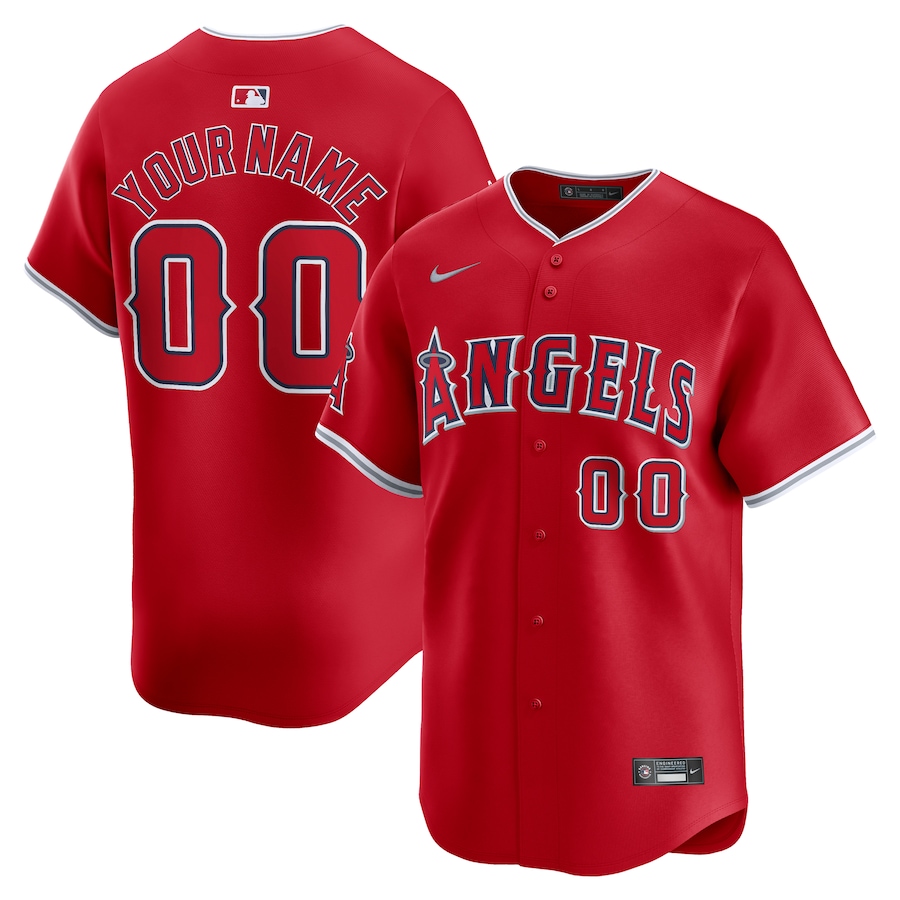 Los Angeles Angels Alternate Limited Custom Jersey  Red