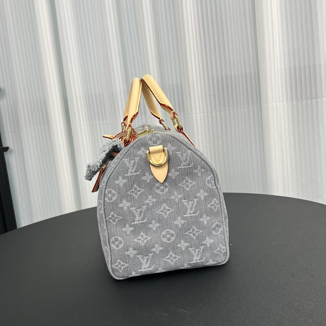 Louis Vuitton LV Speedy Soft 30 Monogram Denim Bag in Grey 30cm/ 11.8 in