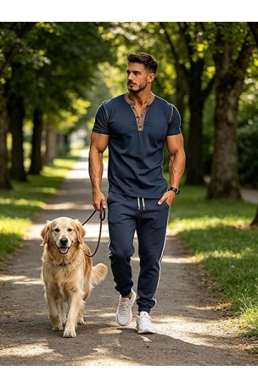 Mens Casual Short Sleeve Henley Shirts