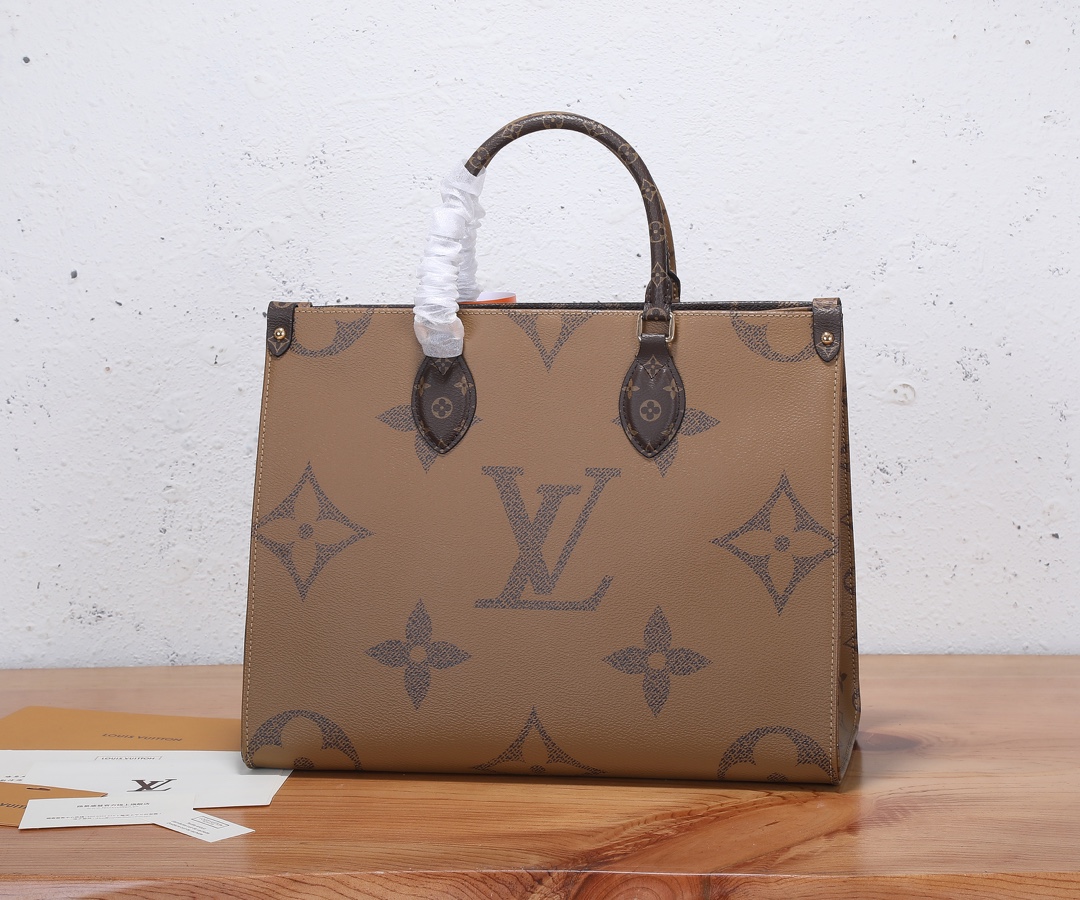 Louis Vuitton On The Go MM Monogram Medium Tote Bag Brown M45321 35cm